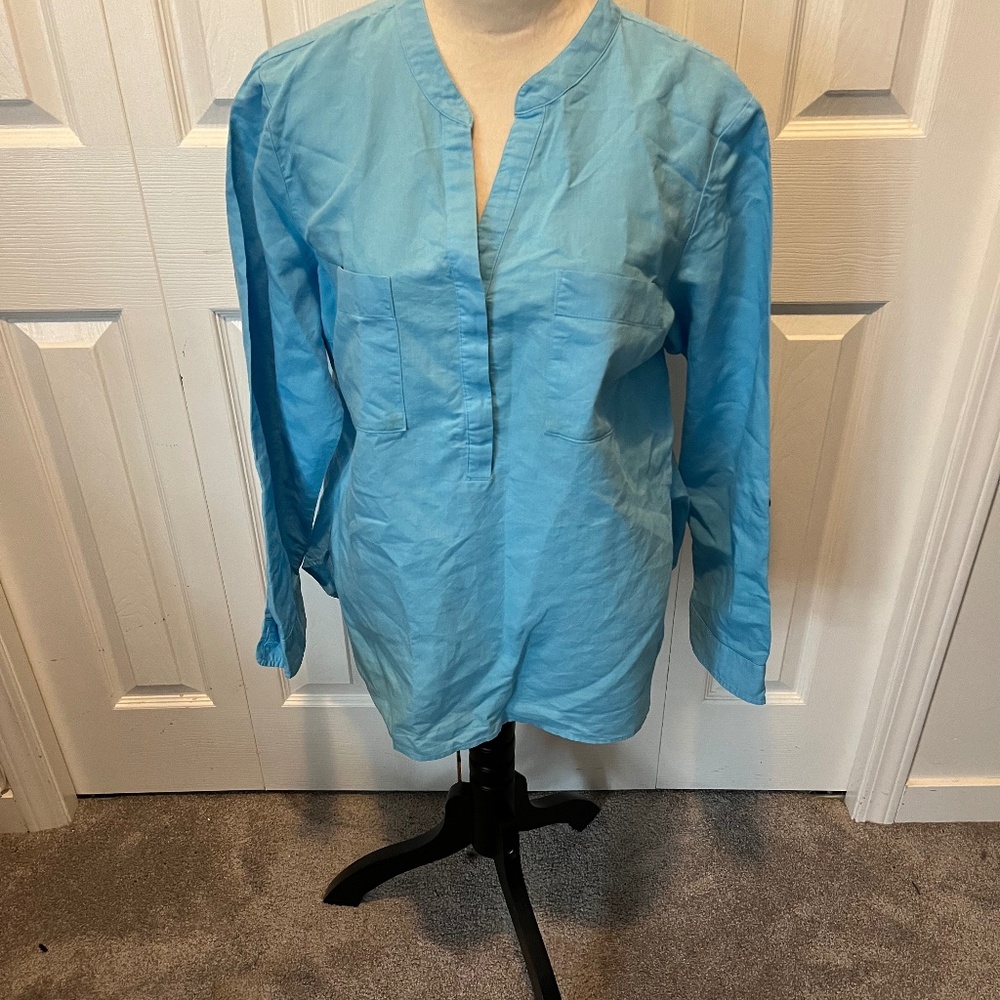 Talbots size L linen blend top